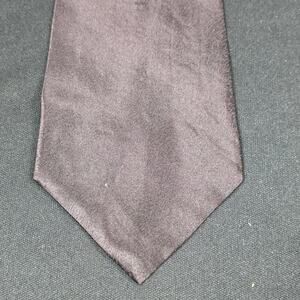 SIGNORCELLI Men's Dark Plum Silk Necktie Solid Classic Tie